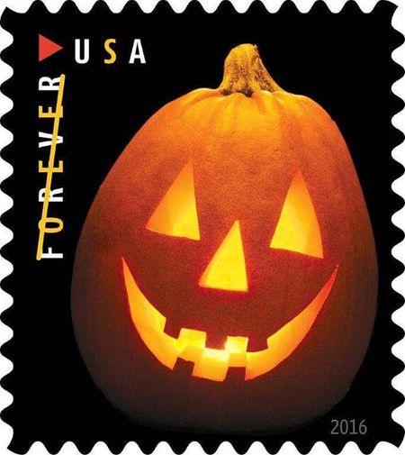 100 Jack-O'-Lantern Stamps Unused Halloween Pumpkin Jack O Lantern Forever Postage Stamps for Mailing